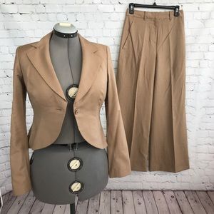Body By Victoria Vintage Tan High Waist Pant Suit